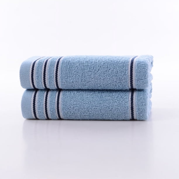 Nvzi 3 toallas de algodón puro, toalla de mano de algodón suave para el hogar, súper suave, altamente absorbente para ducha, piscina, toalla de mano de 27,56 x 13,39 pulgadas (azul)