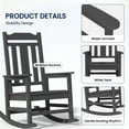 thumbnail image 3 of SERWALL Oversized Outdoor Rocking Chair, All Weather Patio Rocking Chair for Adult, Gray, 3 of 8