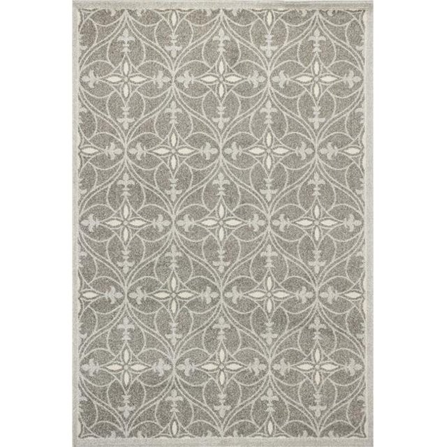 HomeRoots 353455 3 ft. 3 in. x 4 ft. 11 in. UV-Treated Polypropylene Grey Area Rug