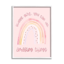 Stupell Industries Sweet Girl Amazing Things Phrase Pink Spotted Rainbow, 24 x 30, Designed by Daphne Polselli