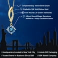 thumbnail image 2 of Gem Stone King 10K Yellow Gold Persian Blue Moissanite and Lab Grown Diamond Pendant Necklace for Women | 1.03 Cttw | Gemstone Birthstone | Round 6.5MM | With 18 inch Chain, 2 of 6