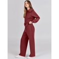 thumbnail image 4 of ORUYROP Women 2 Piece Outfits Sweatsuit Set 2023 Fall Oversized Half Zip Sweatshirt Wide Leg Sweatpant Lounge Set Tracksuit, 4 of 7