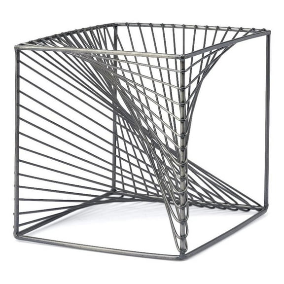 Mercana Rochon Gray Metal Decorative Cube 68535