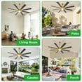 thumbnail image 6 of 72-Inch Black ＆ Walnut Ceiling Fan with Light，8 Blades Hanging Fan with Remote & APP Control Dimmable LED Light ＆ Memory Function for Outdoor/Indoor Use, 6 of 9