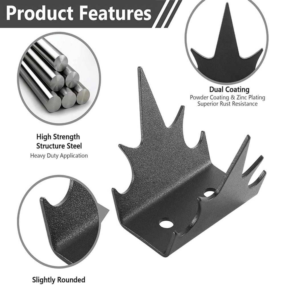 24Pcs Fence Spikes Cat Spikes Bird Spikes For Outside To Keep Birds Away Racoon Repellent Outdoor Bird Repellent Devices Outdoor Metal Fence Anti Climb Wall Spikes with Screws Intruder Thief Security
