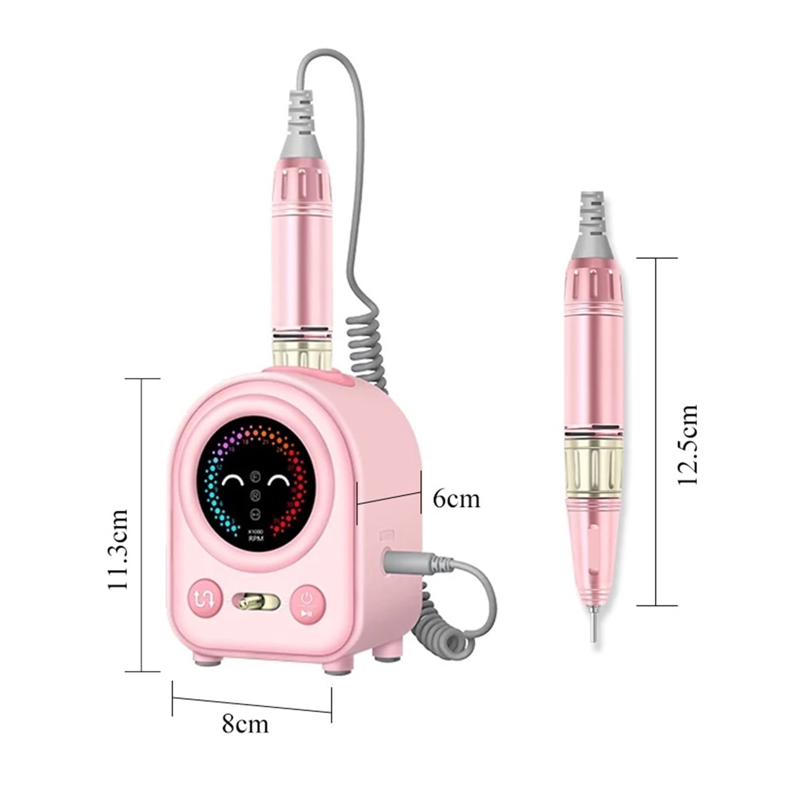 Cute Smile Nail Drill Machine, 35000RPM Electric Nail File Accessories, Nail Polish Sander, Professional Tool Manicure Set ,Low Noise