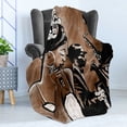 thumbnail image 4 of Jazz Soft Flannel Fleece Throw Blanket, Musicans Singing Woman and Piano Saxophone Player Men, Cozy Plush for Indoor and Outdoor Use, 70" x 90", Charcoal Grey Umber, by Ambesonne, 4 of 5