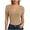 X01 Khaki, variant on Paguaki Womens V Neck Crop Tops Ribbed Knit Short Sleeve Slim Fit Solid Color Stretchy Casual Summer Blouses
