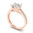 thumbnail image 2 of Solitaire with Accents Engagement Ring for Women - 2.3ct Moissanite in 14K Rose Gold Promise Ring, 2 of 6