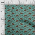 thumbnail image 1 of oneOone Viscose Chiffon Fabric Leaves & Floral Block Print Fabric BTY 42 Inch Wide, 1 of 4