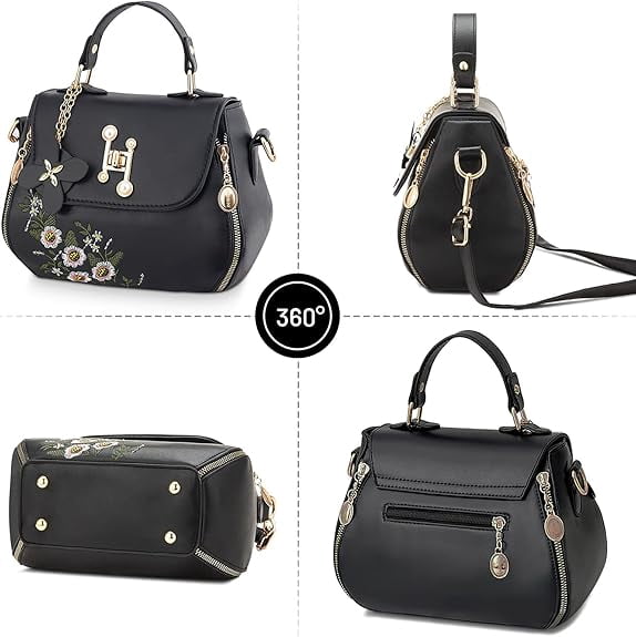 Women's Handbags and Purses Casual Messenger Embroidered Top Handle Satchel Trendy Work Crossbody Shoulder Bags