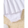 thumbnail image 6 of Newborn Baby Girls Outfit, Long Sleeve Crew Neck Bow A-line Romper Dress with Headband, 6 of 9