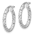 thumbnail image 4 of Diamond2Deal 925 Sterling Silver Rhodium-Plated 2.50mm Hoop Earrings for Women (L- 0.87 inch, W- 0.76 inch), 4 of 6