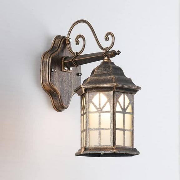 Vintage Outdoor Wall Sconce Lantern Victorian Exterior Porch Lights Wall Mount, Waterproof Aluminum Wall Sconces with Glass Outside Wall Lamps for House Garage Front Patio