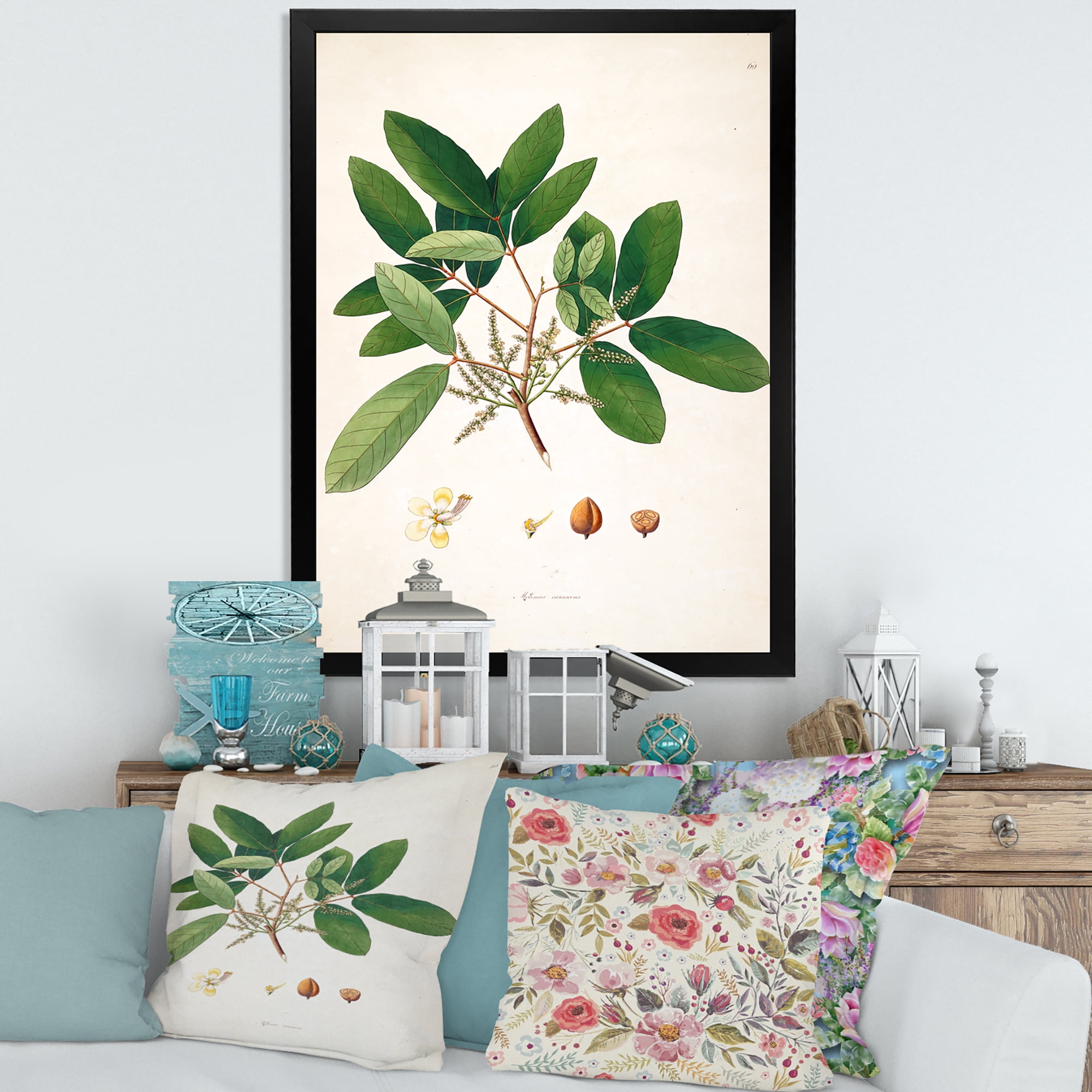 Designart 'Ancient Botanicals II' Farmhouse Framed Art Print