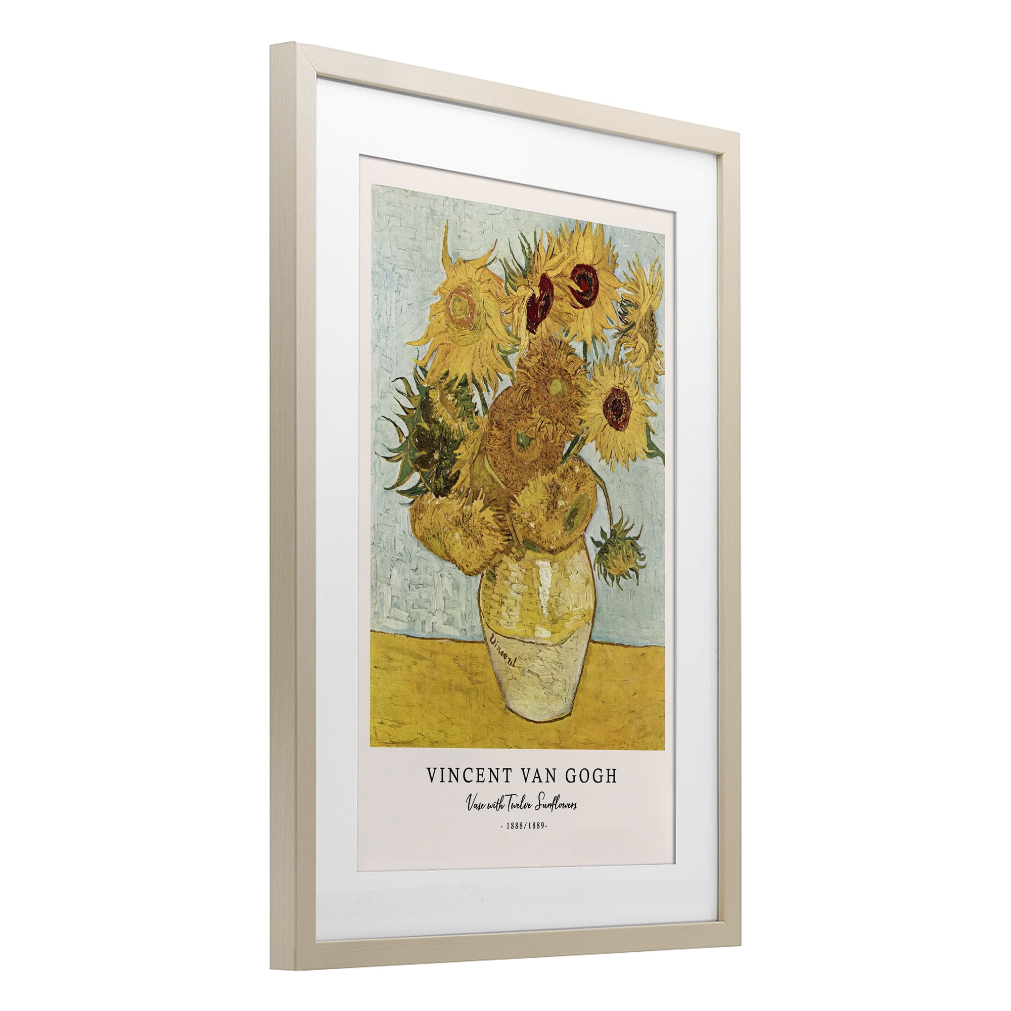 Stupell Industries Classic Vase with Twelve Sunflowers Birch Framed Print Under Glass, design by Vintage Hustle