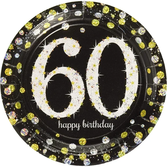 Sparkling Celebration 60Th Over The Hill Birthday Party 7" Paper Dessert Plates