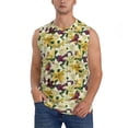 thumbnail image 2 of Goofa Lilies Flowers Printed Men's Sleeveless T-Shirt - Athletic Gym Workout Tank Top for Men - Moisture-Wicking, UPF 30+ Quick-Dry Muscle Tee-Small, 2 of 8