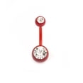 thumbnail image 5 of Belly Button Ring 14g Flexi Shaft with Two Cubic Zirconia Gems, 5 of 9