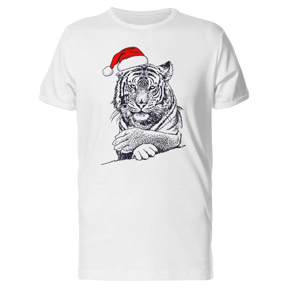 Sketch Lionsanta Claus Hat T-Shirt Men -Image by Shutterstock, Male Medium