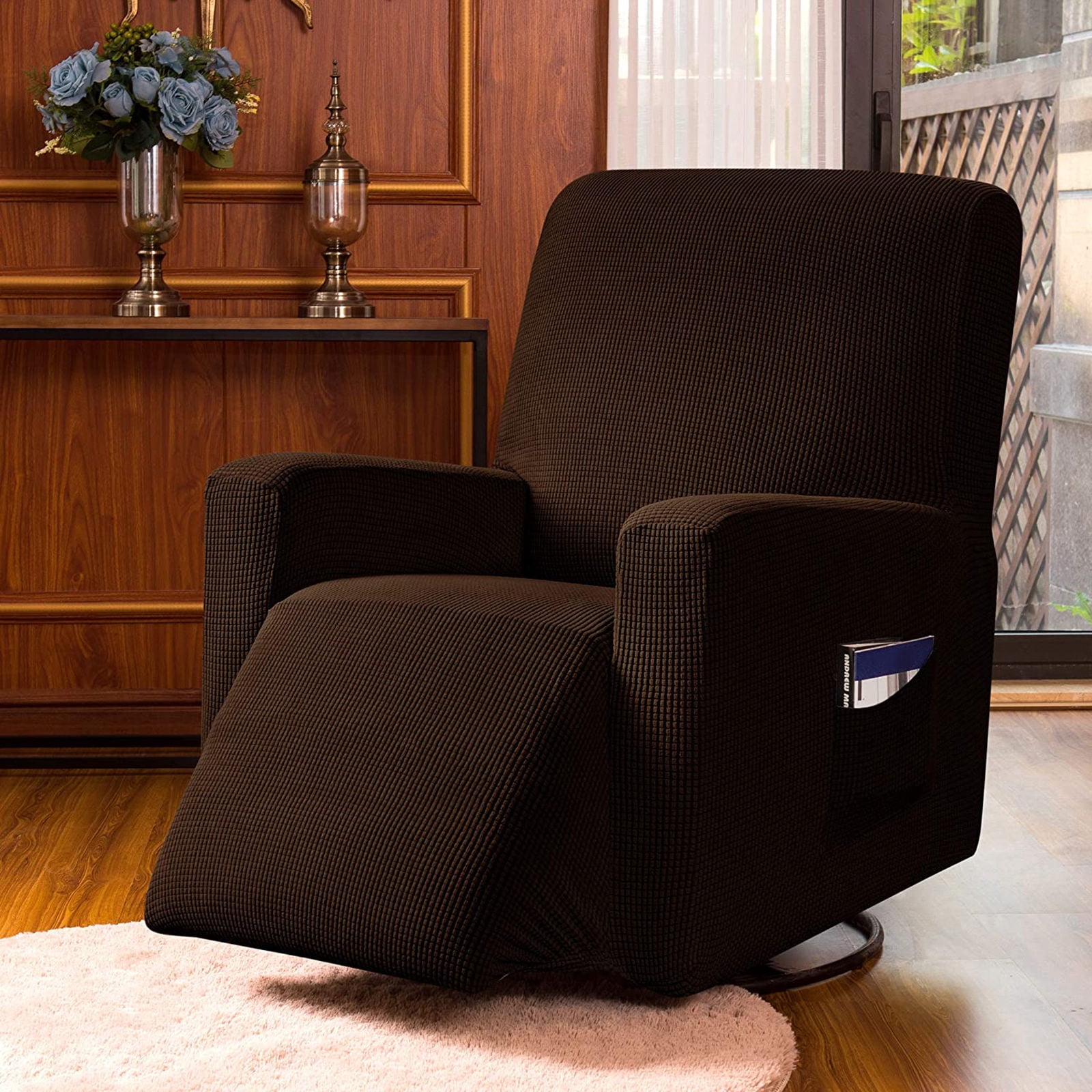 Stretch Recliner Chair Slipcover, 1-Piece Soft Armchair Cover Washable Sofa Cover Non Slip