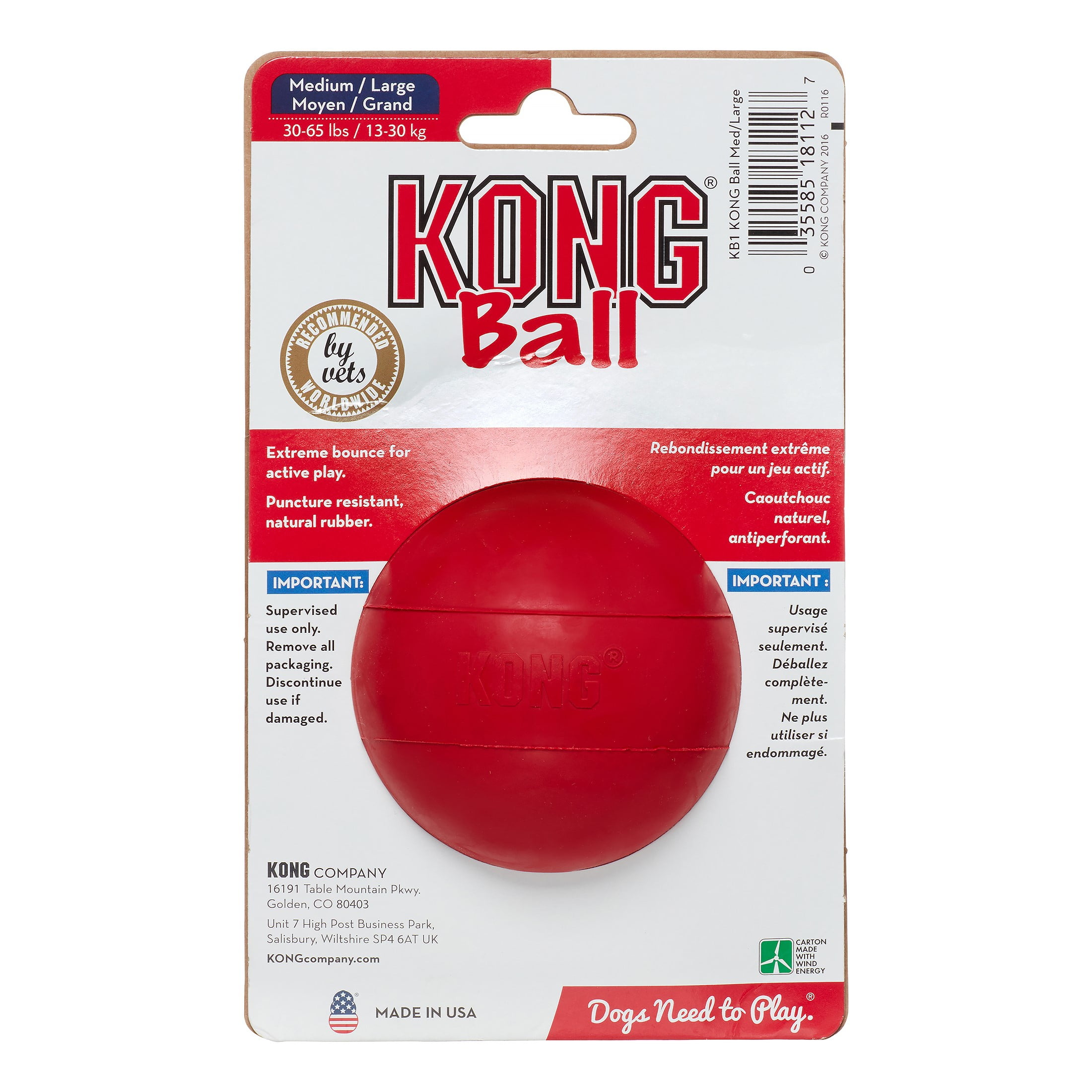 red kong ball