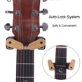 thumbnail image 4 of Wall Mount Guitar Hanger Hook Holder Keeper Auto Lock with Guitar Shape Solid Wood Base for Electric Acoustic Guitars Bass String Instrument, 4 of 5