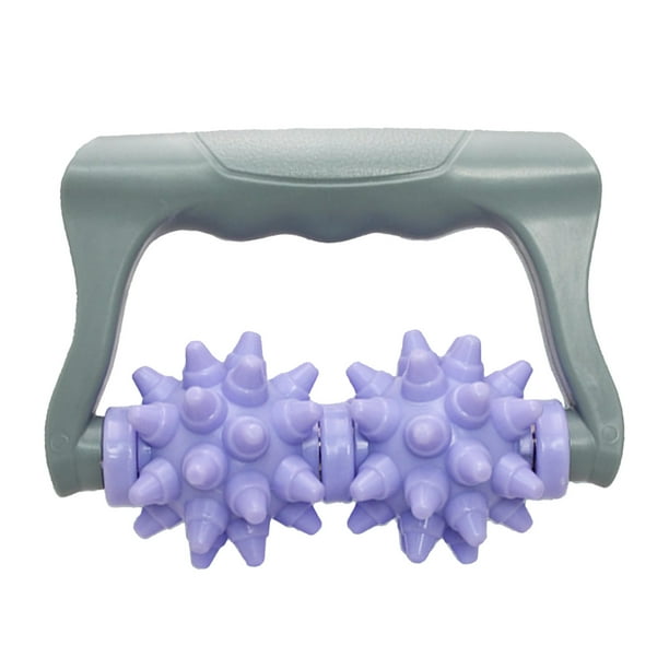 Rodillo masajeador anticelulítico Rodillo de masaje de 2 ruedas con mango ergonómico Herramienta de masaje muscular por puntos de presión Presión en pies, brazos, cuerpo, cuello y piernas 1 unidad