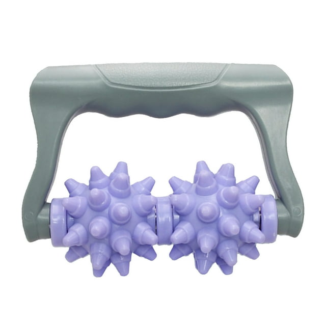 Hearth & Gear Rouleau de Massage Anticellulite Rouleau de Massage à 2 Roues avec Poignée Ergonomique Point de Pression Outil de Massage Musculaire pour Pied Bras Corps Cou Jambe Pression 1 Pce Matériau de Joint en Liège Caoutchouc Brique de Yoga