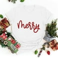 thumbnail image 3 of Womens Merry Christmas Printed Short Sleeve O Neck T Shirt Top Long Sleeve Woman Shirts Womens Short Sleeve Woman T Shirt Casual Plain Shirt Swim Tops Loose Tees for Women Space Pack Womens Stretch T, 3 of 5