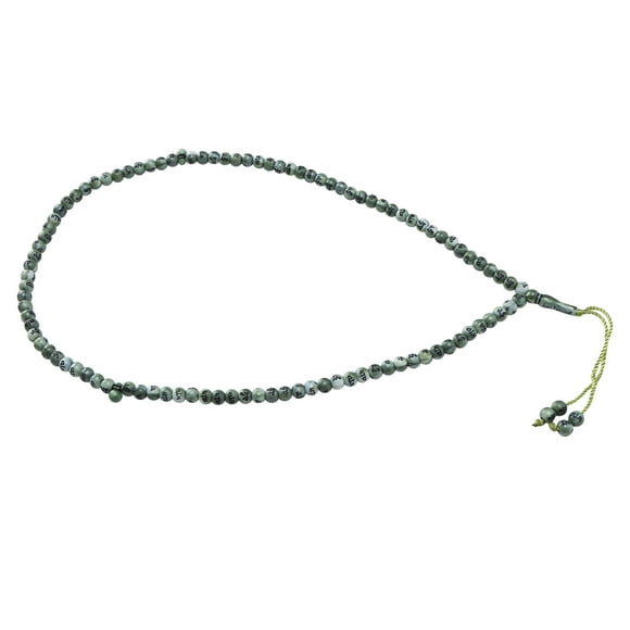 Rosario musulmán de resina de 99 granos, dorado, para oración islámica, artículo religioso, color verde