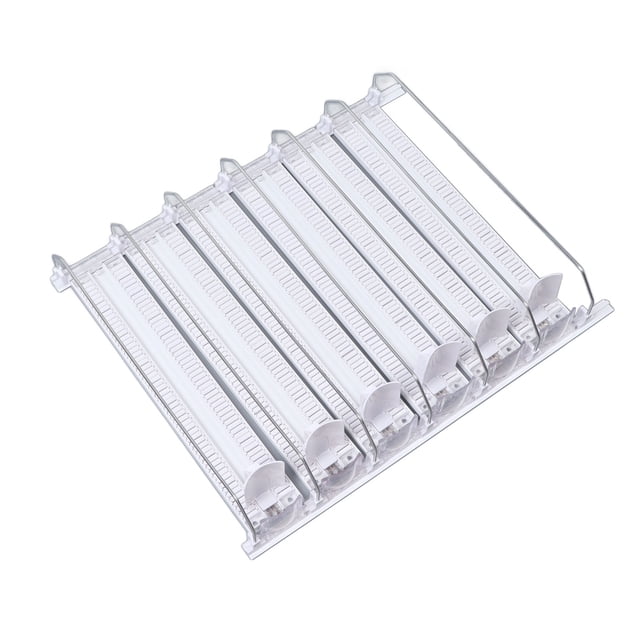 Adjustable Width Spring Loaded Drink Dispenser, Self Pushing Can Organizer for Soda, Beer, Wine, 6 Rows 15in Fridge Drink Holder
