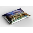 thumbnail image 2 of Ambesonne New York Pillow Sham 2 Pack, Manhattan Skyline USA, 36"x20", Purple Green, 2 of 3