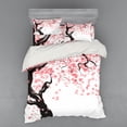 thumbnail image 2 of Ambesonne Japanese Bedding Set 3 Pcs, Watercolor Effect Cherry, Twin XL, Black Pink, 2 of 3