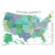 GeoJango National Parks US Map Poster - White (36x24 Inches)