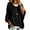Black, variant on Summer Sweaters for Women lightweight Waffle Knit Hooded Sweater Oversized Batwing 3/4 Sleeve Drawstring Loose Casual Pullover Tops