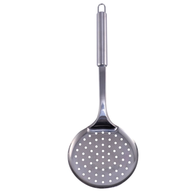 KAKOWELY Cuillère à Fentes en Acier Inoxydable pour Service Alimentaire Poignée Ergonomique Résistante à la Chaleur 1 Pce, 12.8"X4.49"X1.97 Pouces