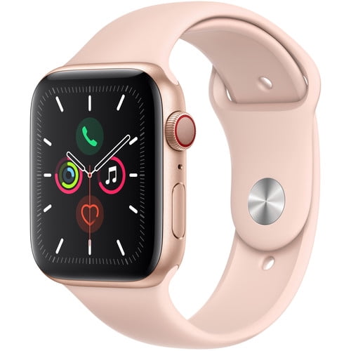 Pre-Owned Apple Watch Series 5 44mm GPS   Cellular, Gold Aluminum Case - Pink Sand Sport Band Good