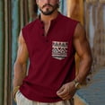 thumbnail image 2 of BRGZLK Men's Tank Tops Casual Fashion Sports Print Undershirts Summer Sleeveless Workout Gym Shirts with Button Up Pocket, 2 of 7