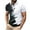 Black, variant on VERUGU Workout Shirts for Men Summer Fashion Print Zipper Tops Lapel Casual Short Sleeve Sports Shirt Blouse Black M