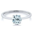 thumbnail image 2 of Gem Stone King 10K White Gold Sky Blue Topaz Solitaire Engagement Ring for Women (1.00 Cttw, Round 6MM, Gemstone November Birthstone, Available in Size 5,6,7,8,9), 2 of 5