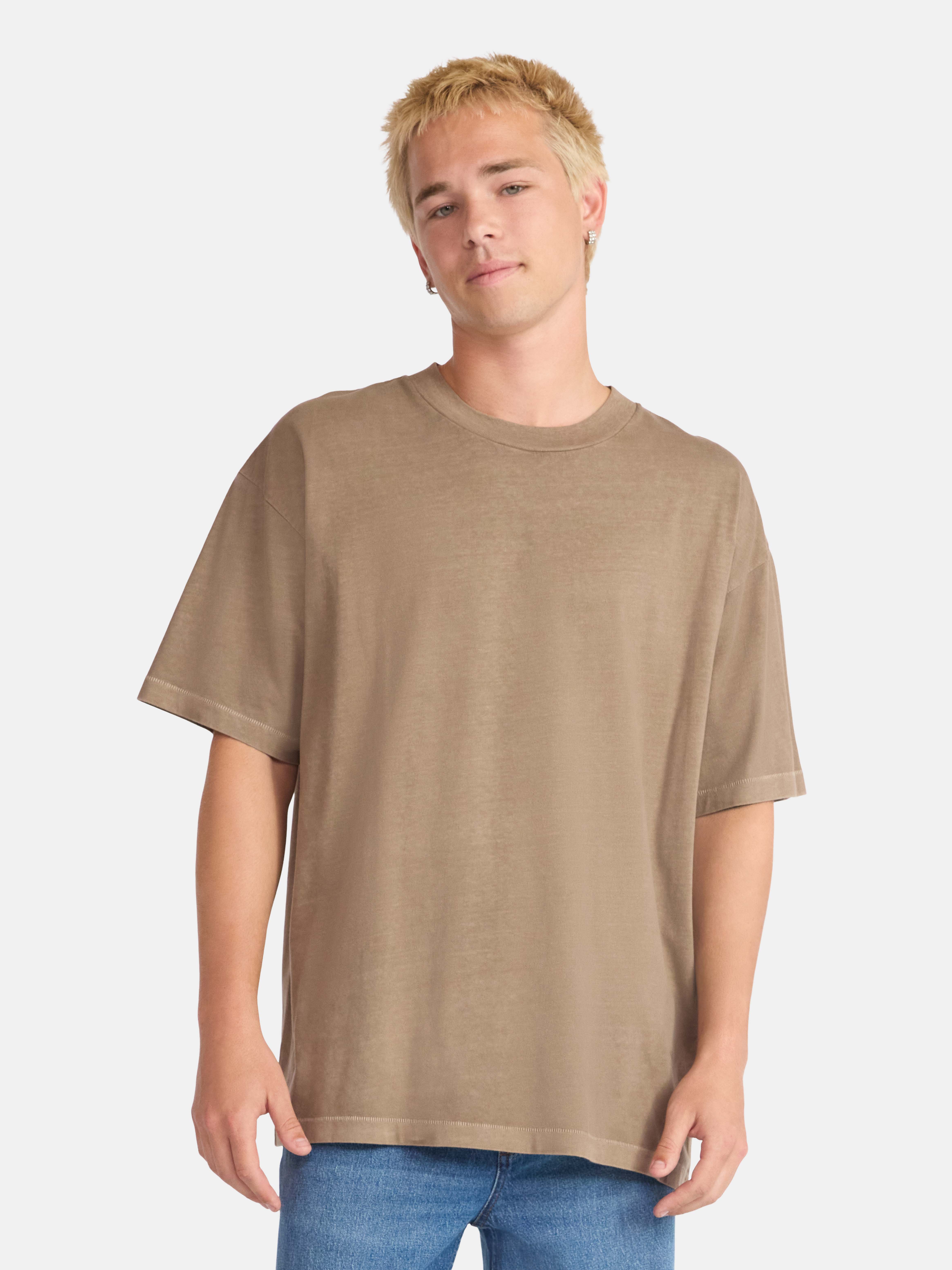No Boundaries All Gender Cotton Oversized Tee, 2-Pack, Men's & Big Men's Sizes XS-5XL