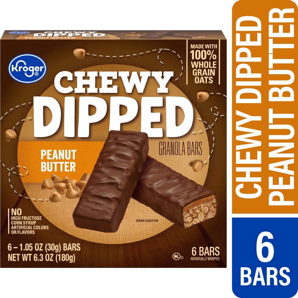 Kroger Chewy Dipped Peanut Butter Granola Bars 6 ct / 1.08 oz - 5 Pack