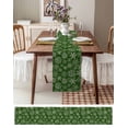 thumbnail image 3 of Green Snowflake Christmas Burlap-Cotton Table Runner 70 Inches Long,Xmas Snowflake Vintage Farmhouse Table Runners,Outdoor Dining Tablecloths Decor for Baby Shower Party Wedding 13x70, 3 of 9