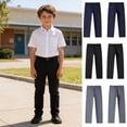 thumbnail image 2 of LRen Boys Baggy Jeans Straight Wide Leg Jean Kids Fashion Elastic Waist Denim Pants with Pocket Trendy Preppy Clothes, 2 of 4