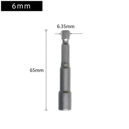 

65mm Long 6mmHexagon Nut Driver Drill Bit Socket Wrench Extension Sleeve