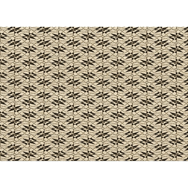 Ahgly Company Machine Washable Indoor Rectangle Transitional Vanilla Gold Area Rugs, 2' x 5'