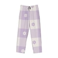 thumbnail image 4 of Daiia Men'S Floral Purple Buffalo Plaid Pants,Bottoms Sleep Lounge,Pajama Pants,Pj Bottoms Drawstring And Pockets-Xx-Large, 4 of 9