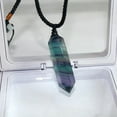 thumbnail image 5 of EOEMY Natural Colorful Fluorite Pendant Quartz Crystal Necklace Reiki Energy Stone 10X, 5 of 9