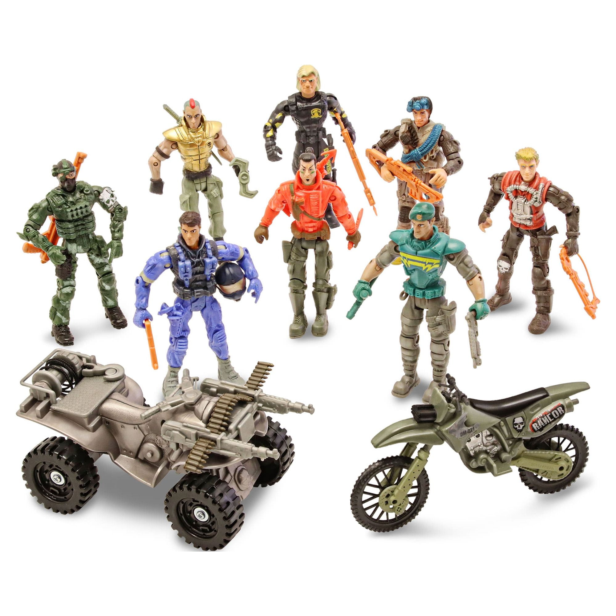 Lanard The Corps! Universe: Ultimate Battle Pack - Mini-Figure Combat Set, Includes 8 Action Figures, Patrol Attack Vehicles & Accessories, Kids Ages 3+